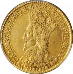 GREAT BRITAIN. Charles I Scottish Coronation at St. Giless Gold Medal, 1633. PCGS Genuine--Damage, E