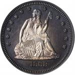 1868 Liberty Seated Quarter. Proof-63 (PCGS). CAC.