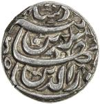 MUGHAL: Jahangir， 1605-1628， AR rupee 4011。25g41， Akbarnagar， DM， KM-149。7， rare gardun couplet type