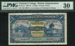 Government of Trinidad and Tobago $1, Port of Spain, 1939, a scarce solid serial number 6D 11111 blu