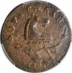 1787 New Jersey Copper. Maris 48-g, W-5275. Rarity-1. Outlined Shield. VF Details--Environmental Dam