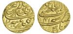 India, Mughal Empire, Aurangzeb (1658-1707), gold Mohur, 11.01g, Dar al-Sultanate Lahore, AH1109 / 4