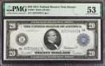 Fr. 967. 1914 $20 Federal Reserve Note. Boston. PMG About Uncirculated 53.