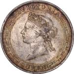 1868年香港维多利亚壹圆 近未流通 Hong Kong, silver dollar, 1868