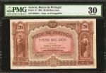 AZORES. Banco de Portugal. 20 Mil Reis Ouro, 1905. P-13. PMG Very Fine 30.