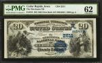 Cedar Rapids, Iowa. $20 1882 Date Back. Fr. 555. The Merchants NB. Charter #2511. PMG Uncirculated 6