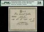 Netherlands East Indies Treasury notes, Tahun issue, an unissued 1000 gulden, 1825, black and white 