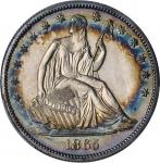 1865 Liberty Seated Half Dollar. Proof-62 Cameo (PCGS).