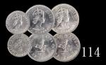 1958H年香港伊莉莎伯二世镍币伍毫、74及75年一圆，共三枚评级品1958H Elizabeth II Copper-Nickel 50 Cents & 1974 & 75 $1 (Ma C37 &