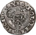 Edict of 1640 Counterstamped Douzain. Host Coin: France, Charles VI, (ca. 1417) Gros dit florette. W