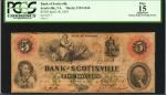 Scottsville, Virginia. Bank of Scottsville. April 18, 1861. $5. PCGS Fine 15 Apparent. Small Repaire