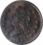 1812 Classic Head Cent. S-289. Rarity-1. Large Date. AU-55 (PCGS).