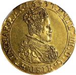 SPANISH NETHERLANDS. Brabant. 2 Souverain dOr, 1637. Brussels Mint. Philip IV. NGC AU Details--Clean