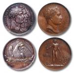 1804-1809年 法国银质铜质纪念章各一枚