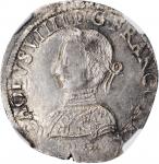 FRANCE. Teston, 1567-H. La Rochelle Mint. Charles IX. NGC MS-61.