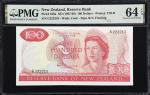 NEW ZEALAND. Reserve Bank of New Zealand. 100 Dollars, ND (1967-68). P-168a. PMG Choice Uncirculated
