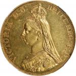 GREAT BRITAIN. 5 Pounds, 1887. London Mint. Victoria. NGC Unc Details--Cleaned.