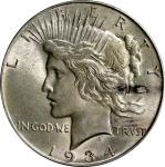 1934 Peace Silver Dollar. MS-62 (PCGS).