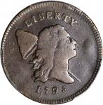 1795 Liberty Cap Half Cent. C-4, B-4. Rarity-3. Plain Edge, Punctuated Date. Fine-15 (PCGS).