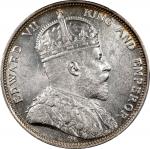 1903-B年海峡殖民地一圆银币。孟买铸币厂。STRAITS SETTLEMENTS. Dollar, 1903-B. Bombay Mint. Edward VII. PCGS MS-62.