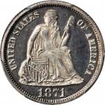 1871 Liberty Seated Dime. Proof-64 Cameo (PCGS). CAC.
