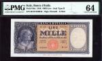 x Banca dItalia, 1000 lire, 1948, serial number R149 026944, (Pick 88a), in PMG holder 64 Choice Unc