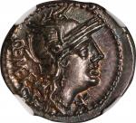 ROMAN REPUBLIC. Q. Caecilius Metellus. AR Denarius (3.94 gms), Rome Mint, ca. 130 B.C. NGC Ch AU, St