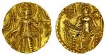 Later Kushan, Shaka (c.305-35), gold Dinar, 7.73g, nimbate king standing left, sacrificing over an a
