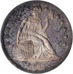 1863 Liberty Seated Silver Dollar. Proof-64 (NGC).