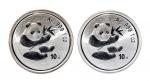2000年1盎司熊猫银币2枚