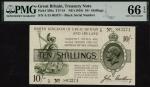 Treasury Series, John Bradbury, [Top Pop] 10 shillings, ND (1918), serial number A/15 803371, (EPM T