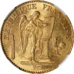 FRANCE. 20 Francs, 1876-A. Paris Mint. NGC MS-64.