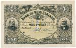 BANKNOTES,  纸钞,  NEW ZEALAND,  纽西兰, Bank of New Zealand: Uniface £1 Trial,  ND (18--),  Auckland,  n