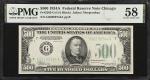 Fr. 2202-G. 1934A $500  Federal Reserve Note. Chicago. PMG Choice About Uncirculated 58.