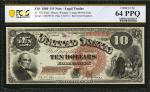 Fr. 102. 1880 $10 Legal Tender Note. PCGS Banknote Choice Uncirculated 64 PPQ.