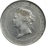 1866年香港壹圆银币。 香港造币厂。HONG KONG. Dollar, 1866. Hong Kong Mint. Victoria. PCGS Genuine--Cleaned, EF Deta
