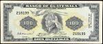 GUATEMALA. Banco de Guatemala. 100 Quetzales, 1958. P-34e. Very Fine.