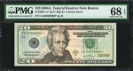 Fr. 2091-A*. 2004A $20  Federal Reserve Star Note. Boston. PMG Superb Gem Uncirculated 68 EPQ.