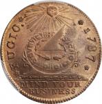 1787 (ca. 1860) Fugio Copper. "New Haven Restrike." Newman 104-FF, W-17560. Rarity-3. Copper. MS-66 