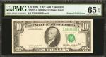 Fr. 2027-L. 1985 $10 Federal Reserve Note. San Francisco. PMG Gem Uncirculated 65 EPQ. Printed Fold 