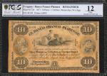 URUGUAY. Banco Franco-Platense. 10 Pesos, 1871. P-S172b. Remainder. PCGS GSG Fine 12.