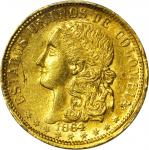 COLOMBIA. 1864 10 Pesos. Medellín mint. Restrepo 333.1. UNC Detail -- Scratch (PCGS).