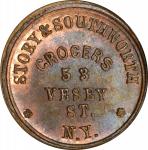 New York--New York. 1863 Story & Southworth. Fuld-630BV-2a. Rarity-5. Copper. Plain Edge. MS-64 RB (
