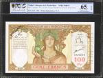 TAHITI. Banque de LIndo-Chine. 100 Francs, ND (1961). P-14s. Specimen. PCGS BG Gem Uncirculated 65 O