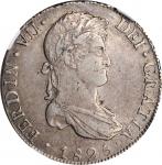 BOLIVIA. 8 Reales, 1825-PTS JL. Potosi Mint. Ferdinand VII. NGC AU-50.
