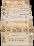Lot of (7) Shepherdstown, Virginia. Corporation of Shepherdstown. 1861-62. 10 to 50 Cents. Good to V