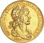 1640年法国路易十三像金币 完未流通 FRANCE / CAPÉTIENSLouis XIII (1610-1643)