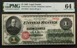 Fr. 16. 1862 $1 Legal Tender Note. PMG Choice Uncirculated 64.