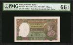 INDIA. Reserve Bank. 5 Rupees, ND (1937). P-18a. PMG Gem Uncirculated 66 EPQ.