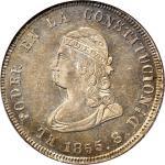 ECUADOR. 4 Reales, 1855-QUITO GJ. Quito Mint. NGC MS-63.